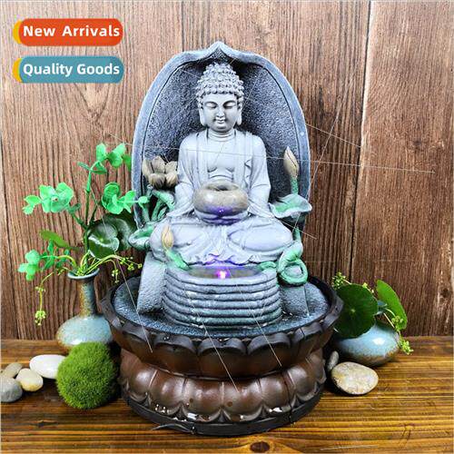 Buddha statue resin flowing water ornaments east Asian craft
