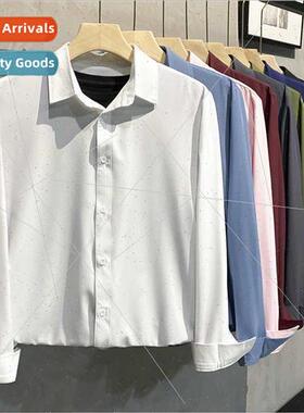 Spring and Autumn long-sleeved shirt male gangster handsome