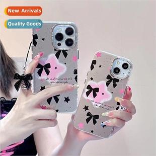 Star Bow iPhone Electroplated New Silver 13ProMax INS 适用