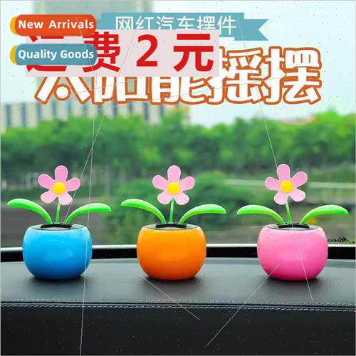 Car interior decorations new creative cute solar small car o