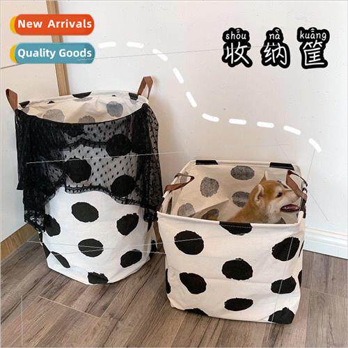 Korean wind ins simple polka dot dirty clothes basket Scandi