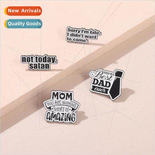 English Sentence Metal Badge not today satan Bowtie Pin Clot