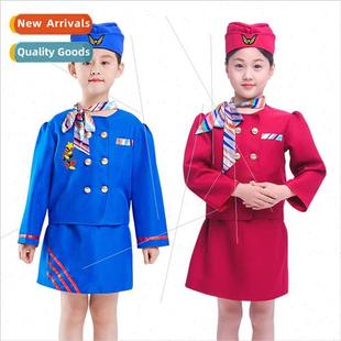 Children stewardess costumes cosplay air passenger captain a