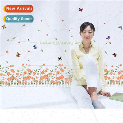 Wall stickers butterfly flowers fence skirting SK7052 romant
