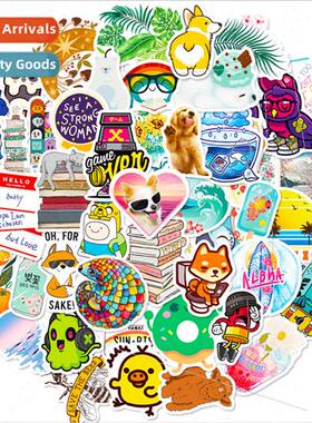 50 small fresh Ins  small leaves girl graffiti suitcase stic