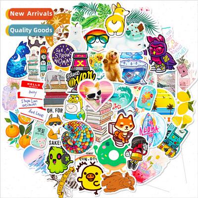 50 small fresh Ins  small leaves girl graffiti suitcase stic