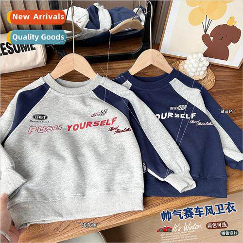 2024 Spring Suit Boys Kids Cotton Plug-in Sleeve Racing Wind