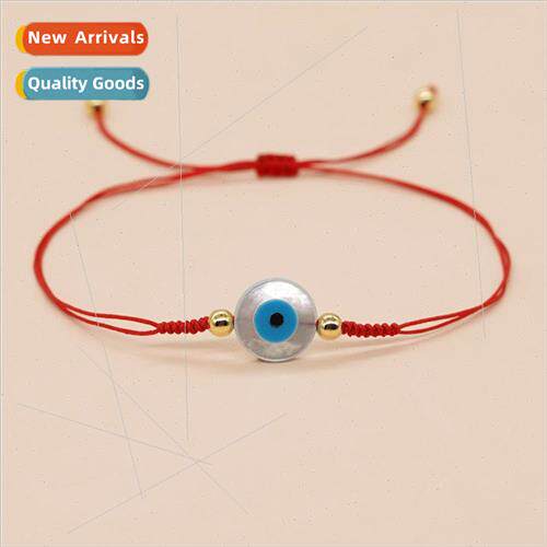 Personalized Fashion Shell Blue Eyes Red Rope Handmade Beade