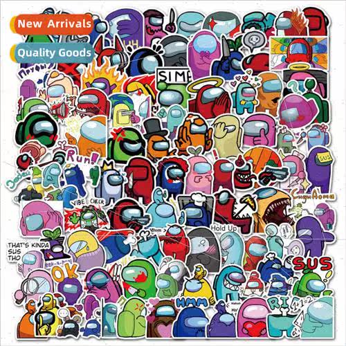 100 pcs of classic game Among Us cartoon doodle stickers not