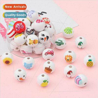 Christmas cartoon snowman small animal wooden printing loose