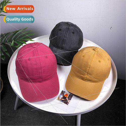 Hat female spring and summer retro washed denim solid color