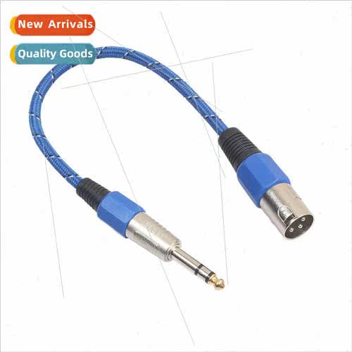 Large 3-pole 6.35 male to Ca male 3-pole male audio adapter
