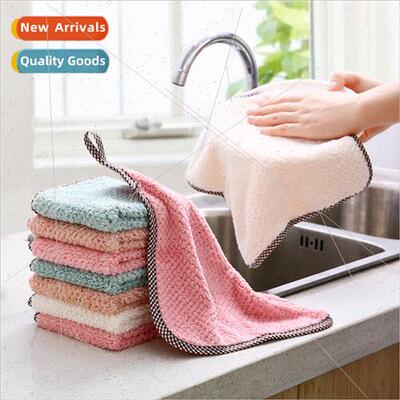 T Hangable Coral Velvet Double ded Wipes Kitchen Pineapple P