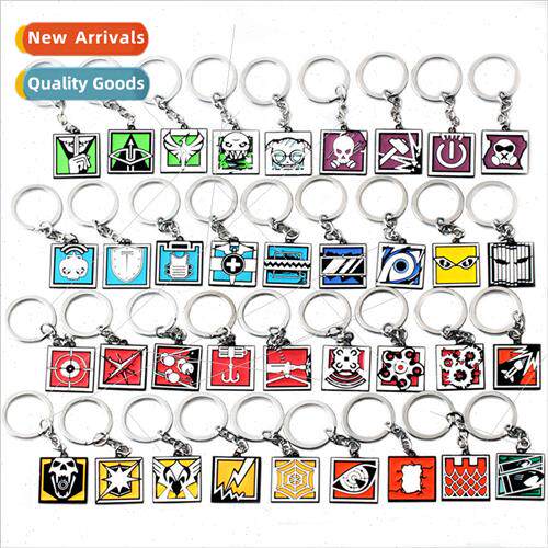 Anime game  r6 colorful alloy keychain metal pendant ornamen