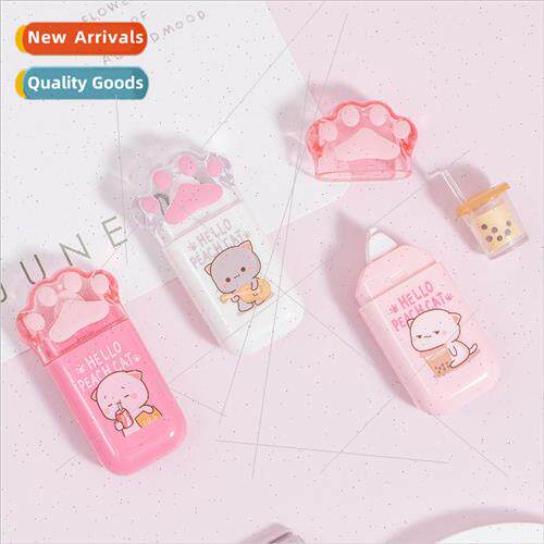 Peach Cat Correction Tape 6M Cute Cat Paw Correction Tape PE