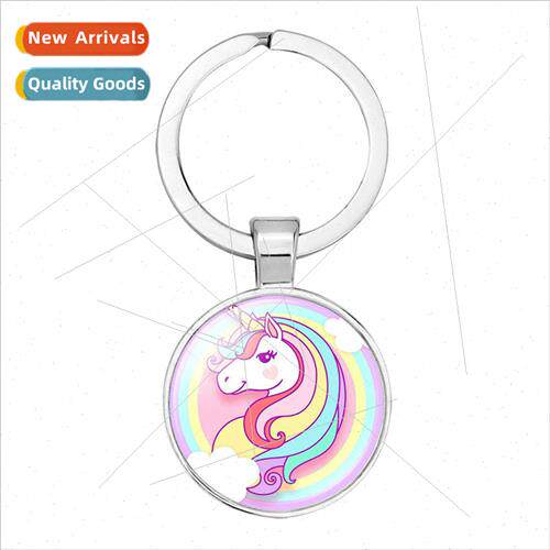 New Accessories Children Cartoon Unicorn Time Gemstone Keych