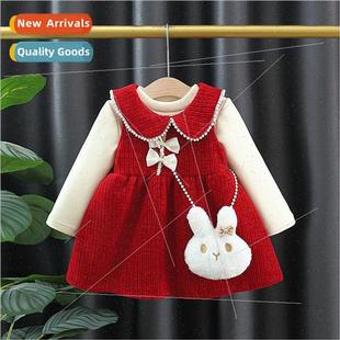 2776 winter thickened baby dress new childrens skirt baby we