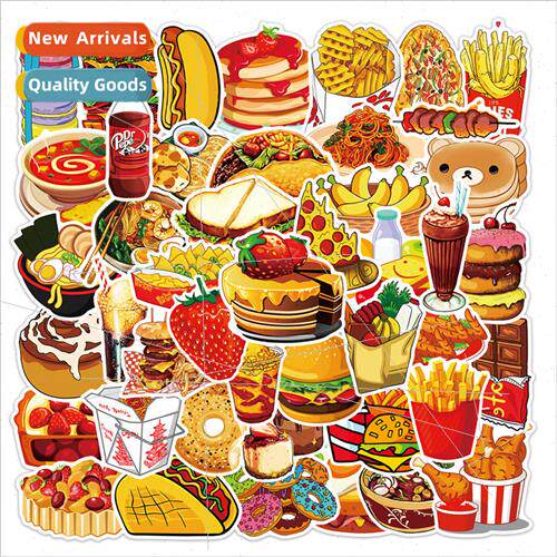 50 Gourmet Food Doodle Stickers nch Box nch Box ggage Mug Pa