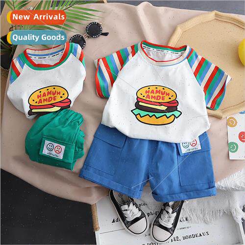 Boys summer short-sleeved suit 2023 new 适用eign- male baby
