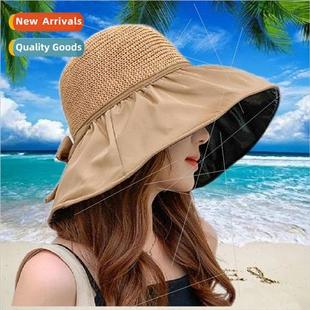 sun hat female New sunscreen bow summer large vinyl