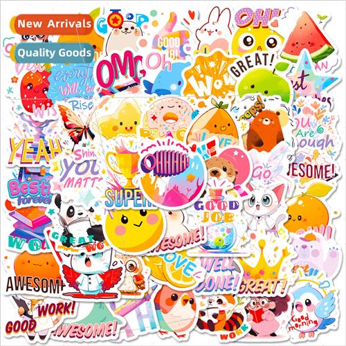 50 Student Reward Stickers TEMU Kids Toddler Round Cartoon P