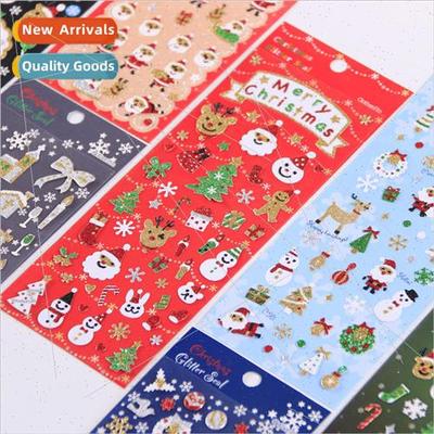 New Christmas stickers gold onion powder Santa Claus elk sno