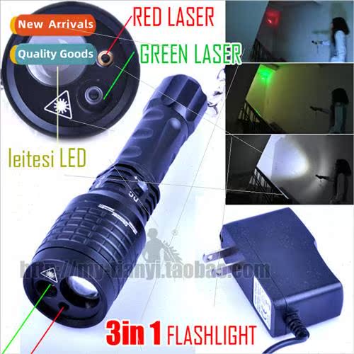 E- Laser Focus Flashlight Red Laser Green Laser Outdoor Flas