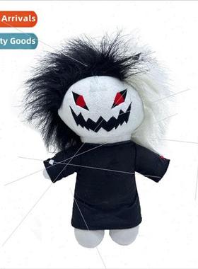 Russia zxc cat plush Halloween scary black and white bared t