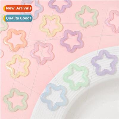 Acrylic luminous fine flash hollow pentagram accessories han