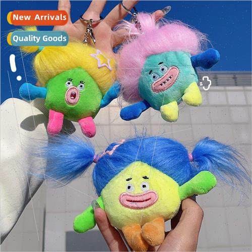 Creative quirky dopamine doll keychain ugly cute plush doll