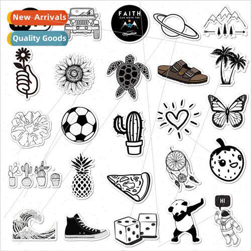 50 new black and white VSCO  luggage stickers super waterpro