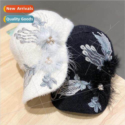 Koreas middle-aged plush flowers pearl winter duck tongue ca