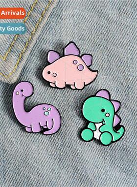 Cartoon creative animal alloy brooch cute three small dinosa