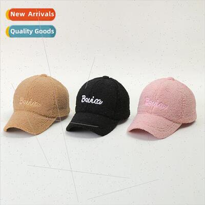 Lamb wool hat female fall and winter thickened warm baseball