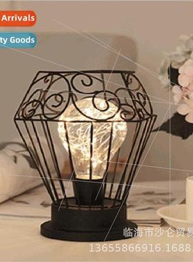 LED minimalist  geometric iron table lamp study living room