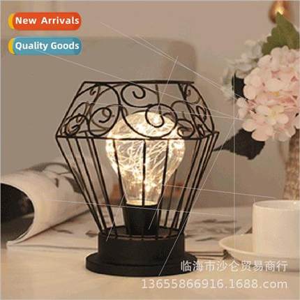 LED minimalist  geometric iron table lamp study living room