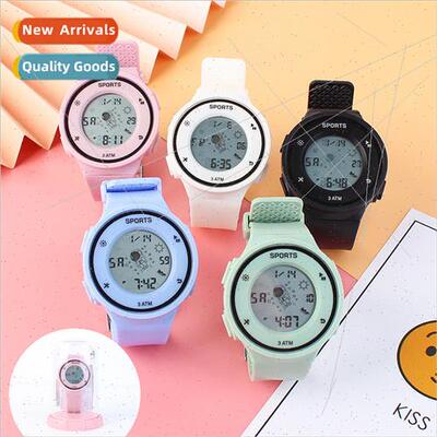 Macaron spaceman student electronic watch round large screen