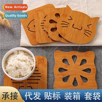 Cartoon wooden heat  mat dining table mat -slip pot mat crea