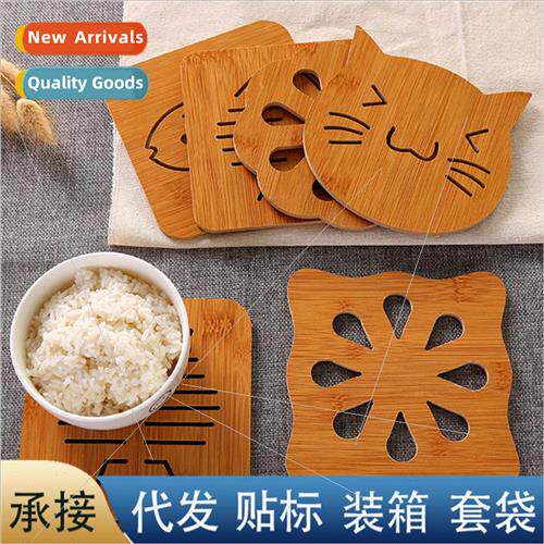 Cartoon wooden heat  mat dining table mat -slip pot mat crea