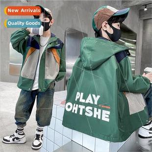Boys jacket spring and fall 2023 new middle and large childr