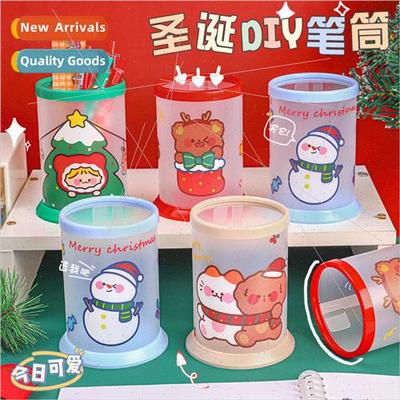 Cartoon Christmas snowman pen holder diy folding pen holder