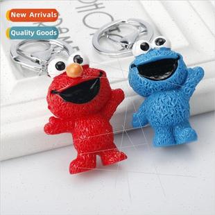 Cookie Monster pendant Set keychain Sugar doll Sesame Emo