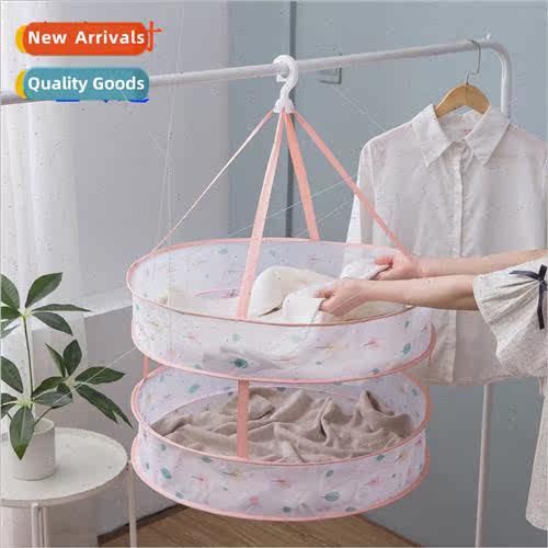 Clothes Basket Home Foldable Windproof Drying Basket Mesh Fl
