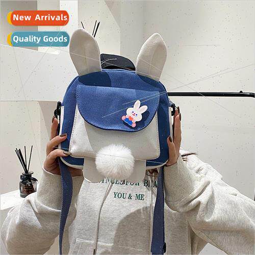 New canvas Japanese small bag 52023 literary cute rabbit ear