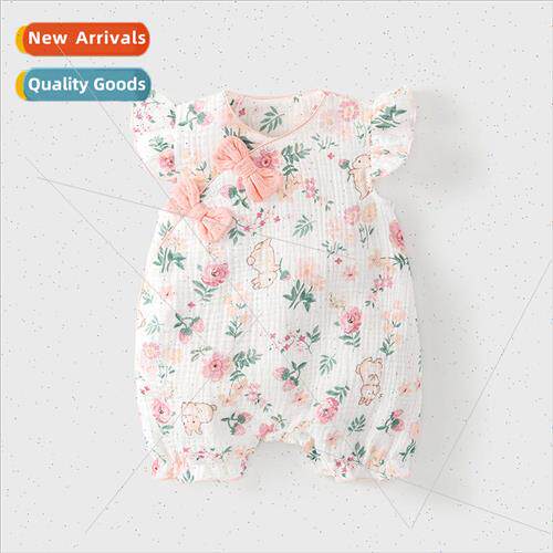 Baby onesie summer a class thin section of cotton gauze shor