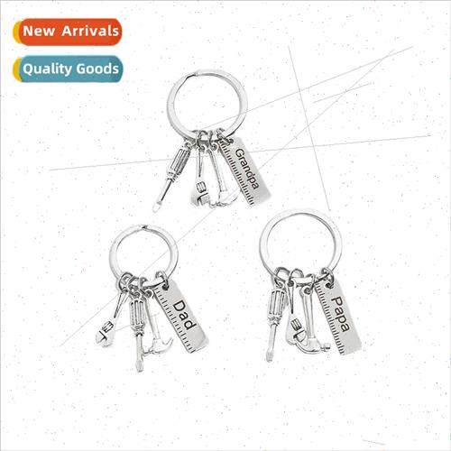 DIY Keychain Pendant Stainless Steel Dad Hammer Screwdriver