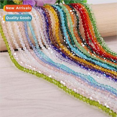 4mm faceted rhombus crystal beads glass beads DIY handmade b