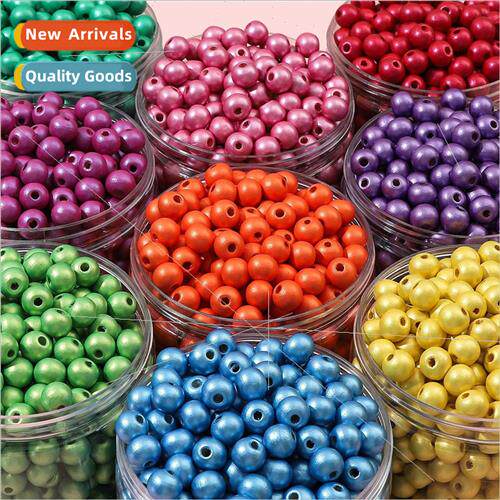 10mm wooden beads glossy spray paint straight hole round bea