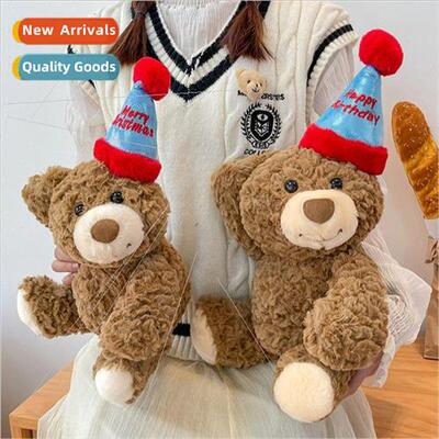 Teddy Bear Plush Toys Christmas Red Birthday Hat Bear Doll G
