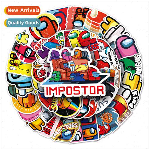 50 pcs Game Among Us Cartoon Doodle ggage Handbook Tablet Mo